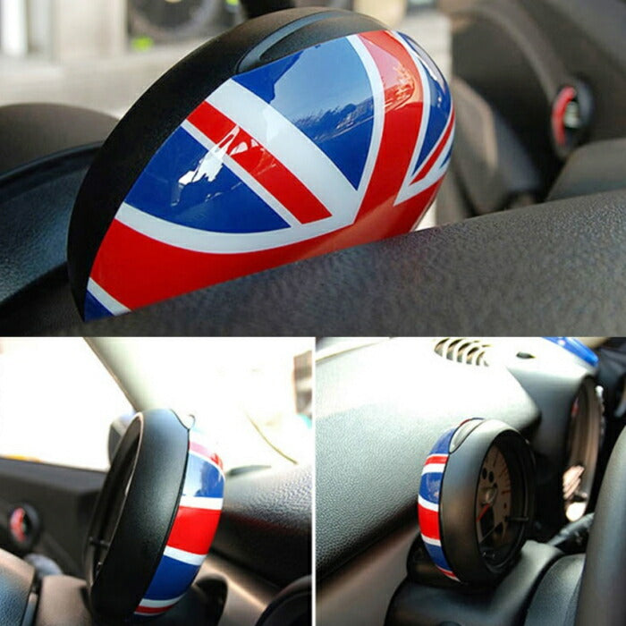 BMW MINI ミニクーパー メーターカバー ブラックユニオンジャック R系用 R55/R56/R57/R58/R59/R60/R61 カスタムパーツ アクセサリー タコメーター