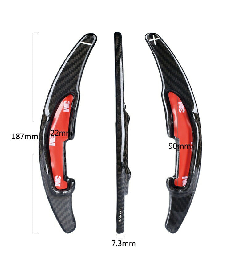 BMW Mモデル用 パドルシフトエクステンション カーボン製 M2/M3/M4/M5/M6/X5M/X6Mなど カスタムパーツ 内装 シフト パドル カーボン Mパフォーマンス DCT