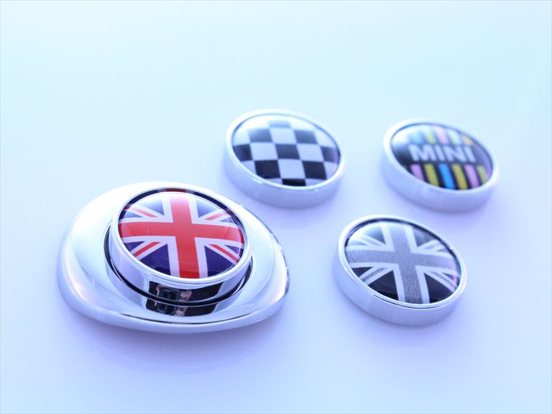 BMW MINI ミニ エンジン スタートボタン カバー リング ユニオンジャック × メッキ 送料無料 R55 R56 R57 R58 R59 R60 R61 などに ステッカー カスタムパーツ アクセサリー 内装 シルバー ドレスアップ カスタマイズ 車用品 内装パーツ