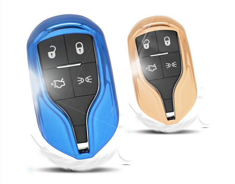 マセラティ キーカバー メタリック TPU製 全6色 送料無料 キーケース メッキ Maserati ギブリ レヴァンテ クアトロポルテ グランツーリスモ グランカブリオ など 専用設計 スマートキー キーホルダー カーアクセサリー おしゃれ 人気