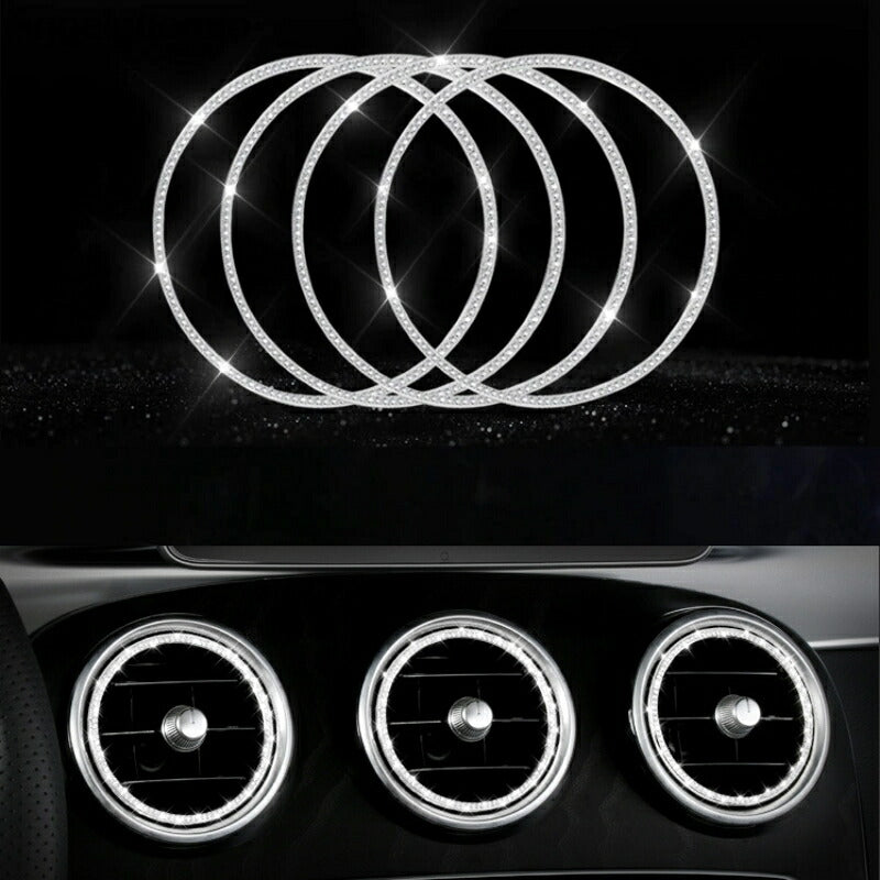 BENZ ベンツ エアコン インナー リング Cクラス GLC シルバー クリスタル 5個セット 送料無料 W205 X253 C253 フロント エアコン 吹き出し口 アウトレット アクセサリー 内装 カスタマイズ 車用品 カーインテリア ドレスアップ 内装パーツ