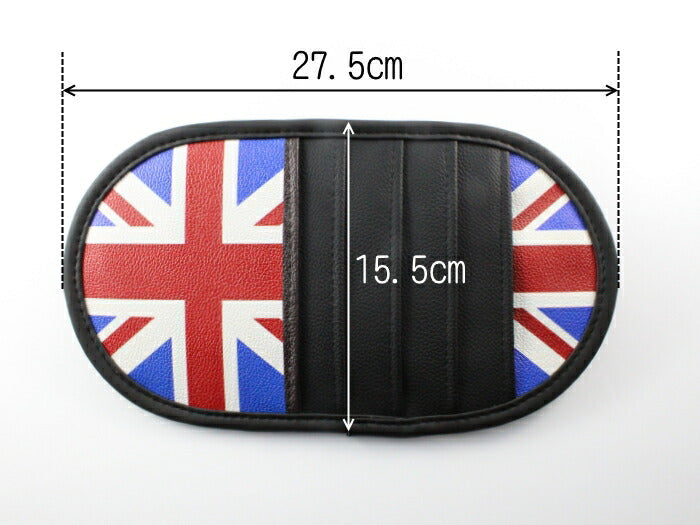 サンバイザー 収納 駐車券 など 全4色 PUレザー製 汎用 送料無料 BMW MINI ミニ などに最適 車 ポケット ユニオンジャック チェッカーフラッグ バイザー MINI COOPER ミニクーパー カスタマイズ 車用品 カーインテリア ドレスアップ 内装パーツ