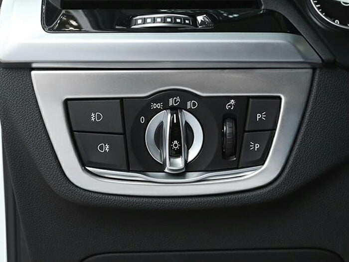 BMW X3 X4 G01 G02 ヘッドライト スイッチ トリム カバー ステンレス製 シルバー ガーニッシュ ヘッドライトスイッチ ステッカー アクセサリー カスタム パーツ 内装 カスタマイズ 車用品 カーインテリア ドレスアップ 内装パーツ