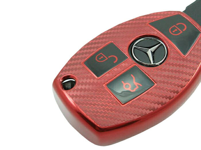 ベンツ TPU キーケース キーカバー 全5色 Aクラス Bクラス Cクラス Eクラス CLA GLA GLC など フルカバー キーホルダー メタリック メッキ カーボン柄 キーレス スマートキー キーフォブ カーアクセサリー おしゃれ 女性 男性 人気 カーアクセ 小物