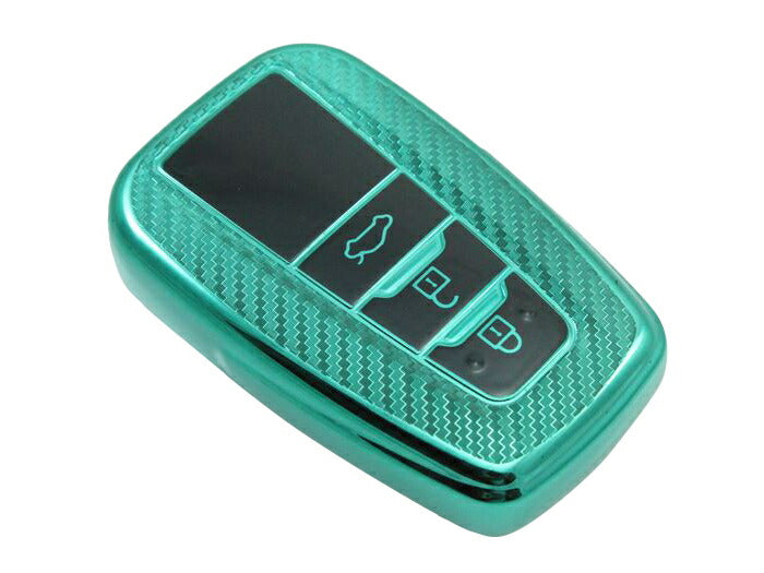 トヨタ TPU キーケース キーカバー 全5色 86 C-HR クラウン カムリ RAV4 プリウス プラド など フルカバー キーホルダー メタリック メッキ カーボン柄 キーレス スマートキー キーフォブ カーアクセサリー おしゃれ 女性 男性 人気 カーアクセ 小物