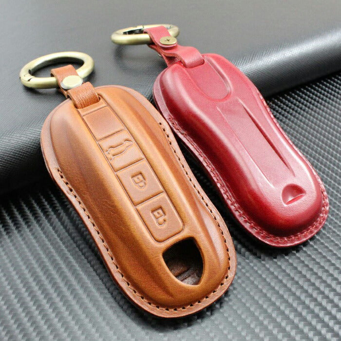 Porsche ポルシェ 本革 レザー キーケース キーカバー 911 カイエン マカン パナメーラ など 本皮 キーホルダー キーレス カスタム パーツ 車用品 カーアクセサリー おしゃれ 女性 男性 人気 カーアクセ 小物