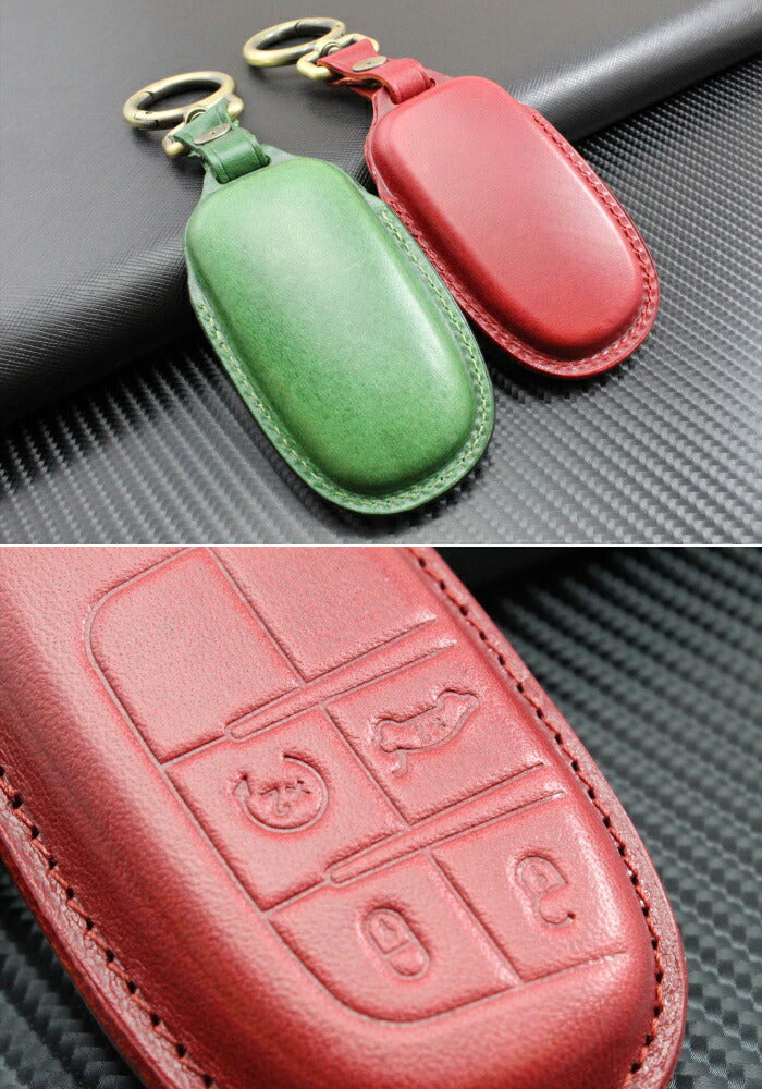 Jeep ジープ 本革 レザー キーケース キーカバー ラングラー グランドチェロキー チェロキー コンパス レネゲード など 本皮 キーホルダー キーレス カスタム パーツ 車用品 カーアクセサリー おしゃれ 女性 男性 人気 カーアクセ 小物