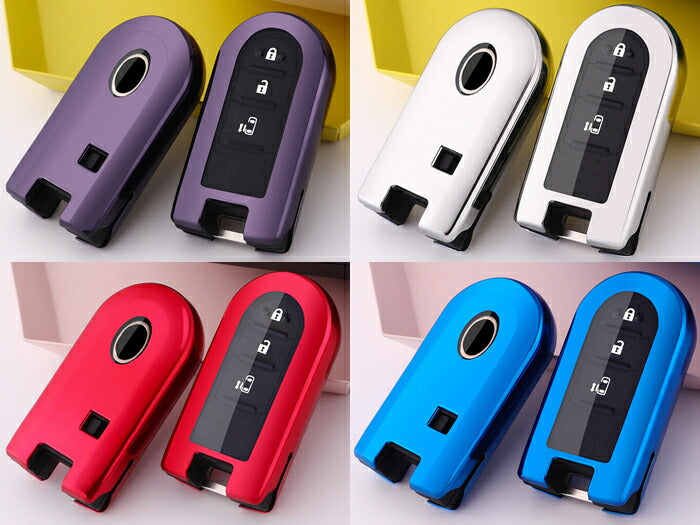 ダイハツ トヨタ キーカバー キーケース ムーヴ タント ミラ トール ウェイク など メタリック メッキ TPU フルカバー キーホルダー スマートキー キーフォブ カスタム パーツ 車用品 カーアクセサリー おしゃれ 女性 男性 人気 カーアクセ 小物