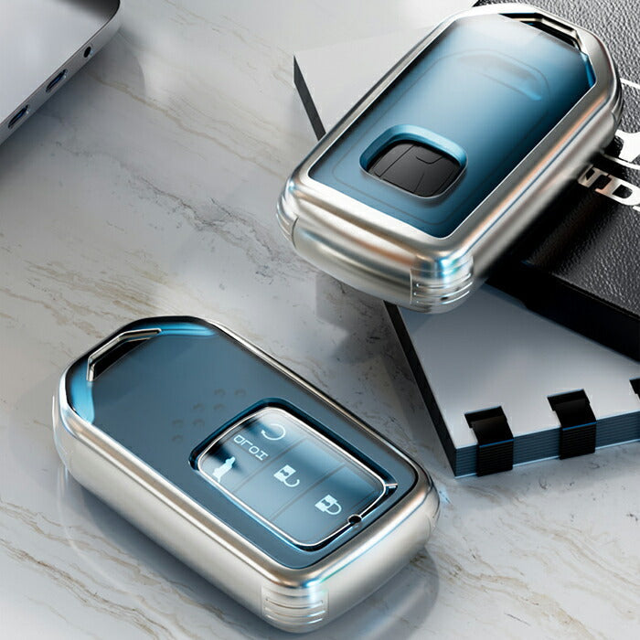 ホンダ TPU キーカバー キーケース クリア 半透明 スマートキー ケース カバー 収納 ステップワゴン ヴェゼル シビック フィット フリード オデッセィ インサイト CR-V S660 など アクセサリー カスタム パーツ