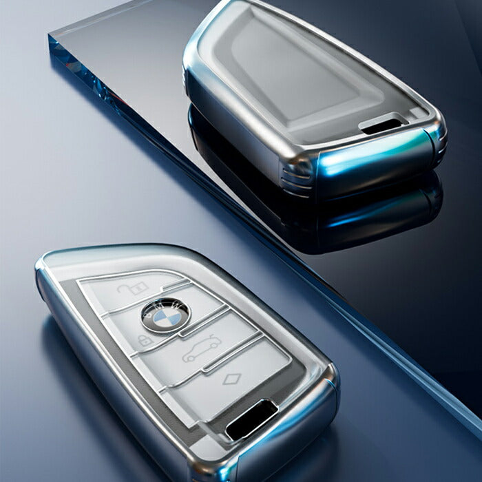 BMW TPU キーカバー キーケース クリア 半透明 スマートキー ケース カバー 収納 F40 F45 F46 F48 F39 G20 G21 G30 G31 G11 G14 G01 G02 F15 G05 G07 G29 など アクセサリー カスタム パーツ メンズ レディース