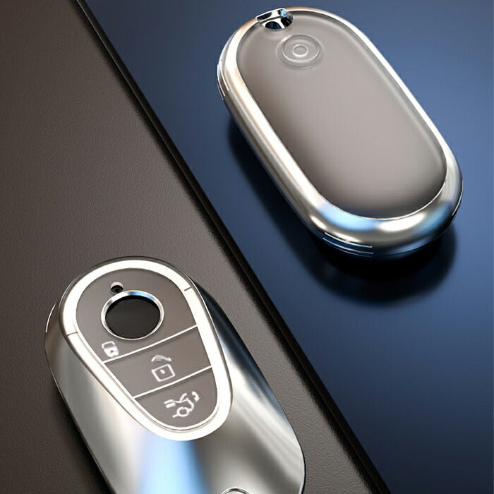 ベンツ TPU キーカバー キーケース クリア 半透明 スマートキー ケース カバー 収納 Cクラス Eクラス Sクラス EQS SL GLC など アクセサリー カスタム パーツ メンズ レディース メルセデスベンツ Mercedes Benz