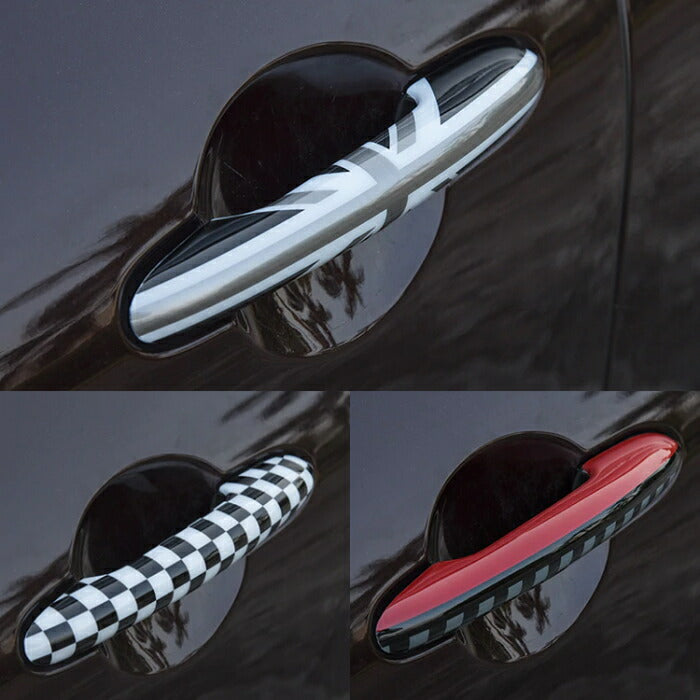 BMW MINI ドアハンドル カバー 左右セット F54 F55 F56 F57 F60 ドアノブ カバー ドアプロテクター アウタードアハンドルカバー ユニオンジャック チェッカーフラッグ JCW カスタム パーツ アクセサリー