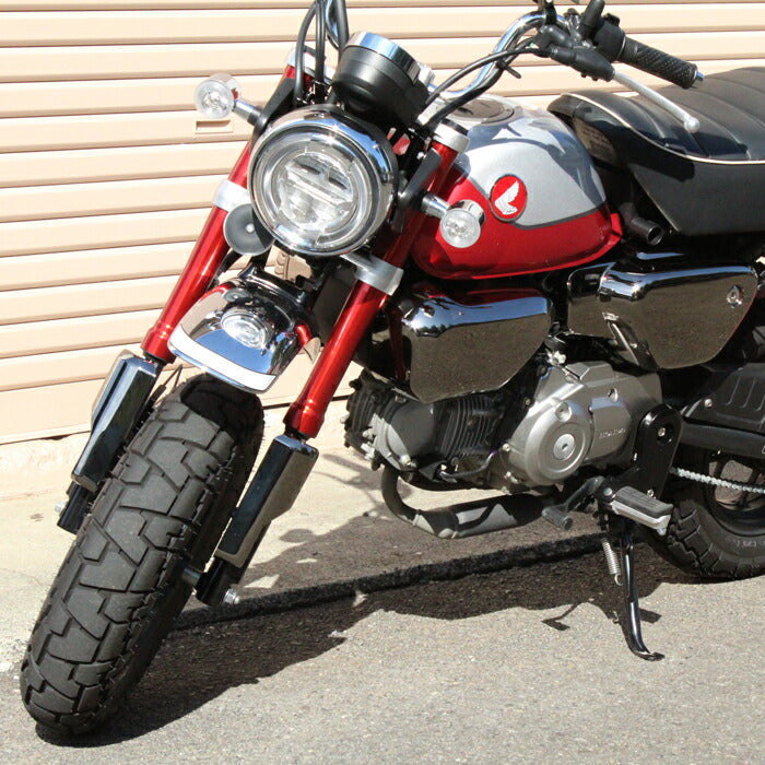ホンダ モンキー125 フロントフォーク ガード 左右セット クロームメッキ/ブラックメッキ フロントフォークガード フォークガード 外装 Monkey125 Monkey 125 アクセサリー カスタム パーツ カスタムパーツ バイク ブラック メッキ ドレスアップ