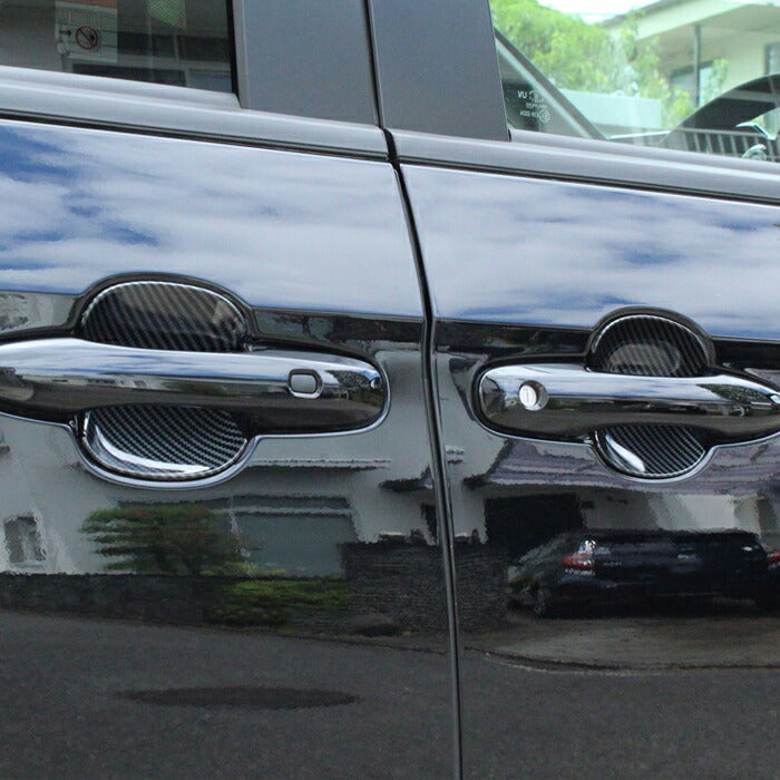 トヨタ 90系 ノア ヴォクシー ドアハンドル プロテクター カバー 4点セット シルバー カーボン ガード プロテクション 外装 内装 アクセサリー カスタム パーツ ドアノブ 4Pセット 傷 キズ防止 車 ドレスアップ 貼るだけ ひっかき傷 ドア ハンドル