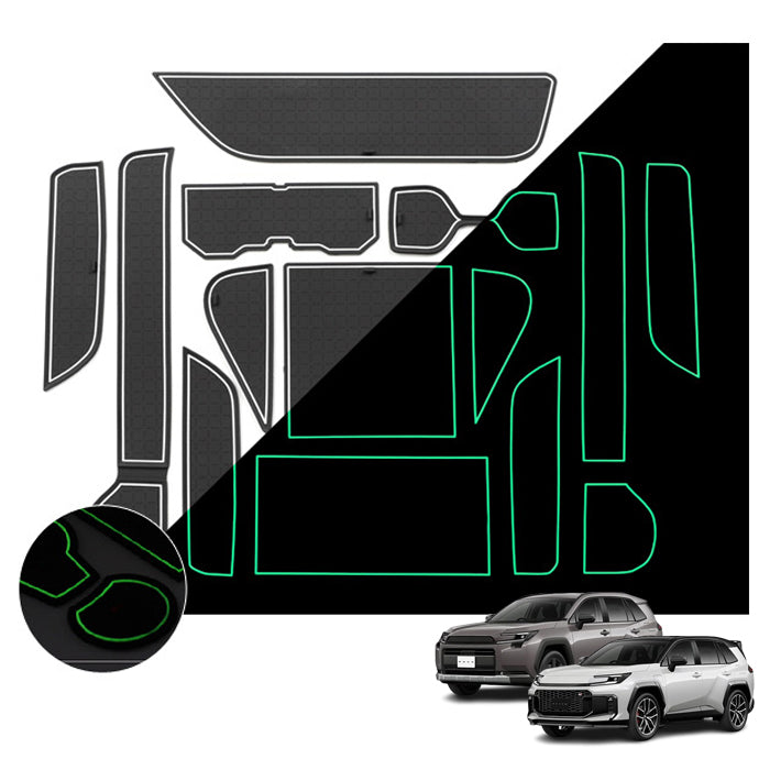 トヨタ RAV4 60系 ノンスリップマット 13点セット ラバーマット ドリンクホルダー 新型 コースター 収納 小物入れ ドアポケット ゴム 滑り止め アクセサリー カスタム パーツ カスタムパーツ 内装