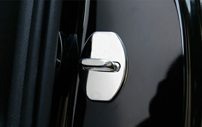 VW アウディ ドア ストライカー カバー 4個セット 全5色 ステンレス製 Volkswagen フォルクスワーゲン AUDI ドアロック アクセサリー カスタム パーツ ステッカー ヒンジ カスタマイズ 車用品 カーインテリア ドレスアップ 内装パーツ