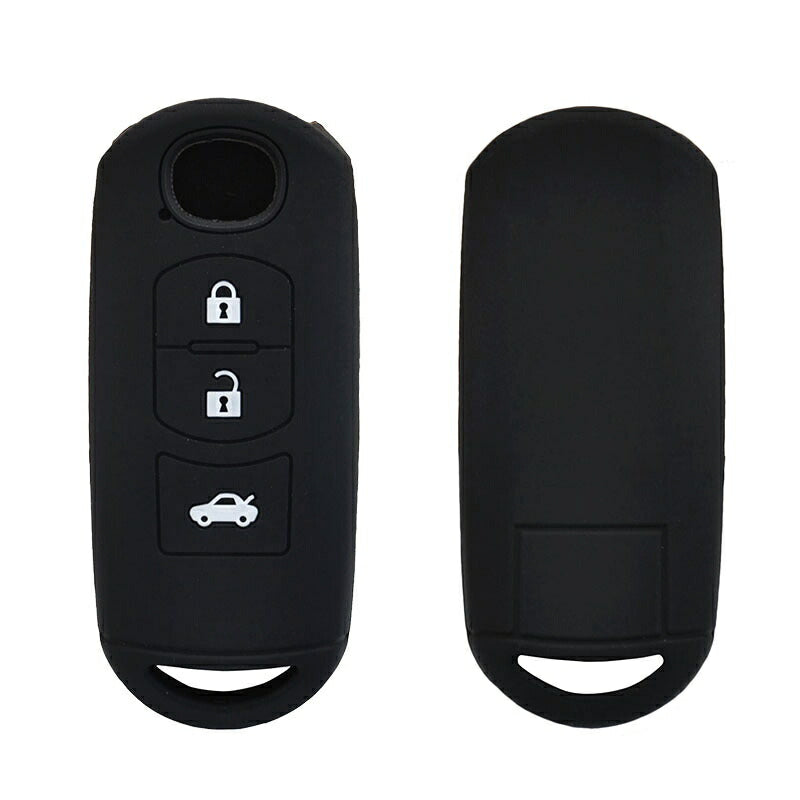 マツダ シリコン キーカバー ブラック ラゲッジルームボタン付き 送料無料 MAZDA 3つボタン CX-3 CX-5 CX-8 専用設計 スマートキー アドバンスキー キーケース キーホルダー 車用品 カーアクセサリー おしゃれ 女性 男性 人気 カーアクセ 小物