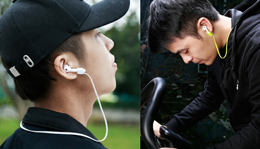 Airpods 落下防止 シリコン ストラップ マグネット付き ホワイト 送料無料 マグネット エアポッズ エアーポッズ エアポッド エアーポッド 第2世代