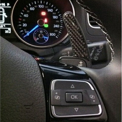 Volkswagen VW パドル シフト エクステンション カーボン 左右セット 送料無料 フォルクスワーゲン Golf Passat GTI R32 DSG カスタムパーツ アクセサリー ドレスアップ パドルシフト カスタマイズ 内装パーツ