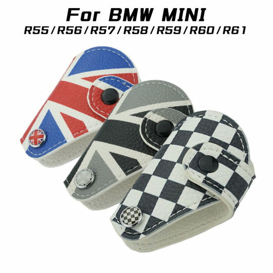 BMW MINI ミニ スマートキーカバー レザー キーケース R系用 全3色 R55 R56 R57 R58 R59 R60 R61 ユニオンジャック チェッカーフラッグ キーカバー スマートキー スマート キー ミニクーパー COOPER カスタム パーツ アクセサリー【カー用品のお店BeeTech】