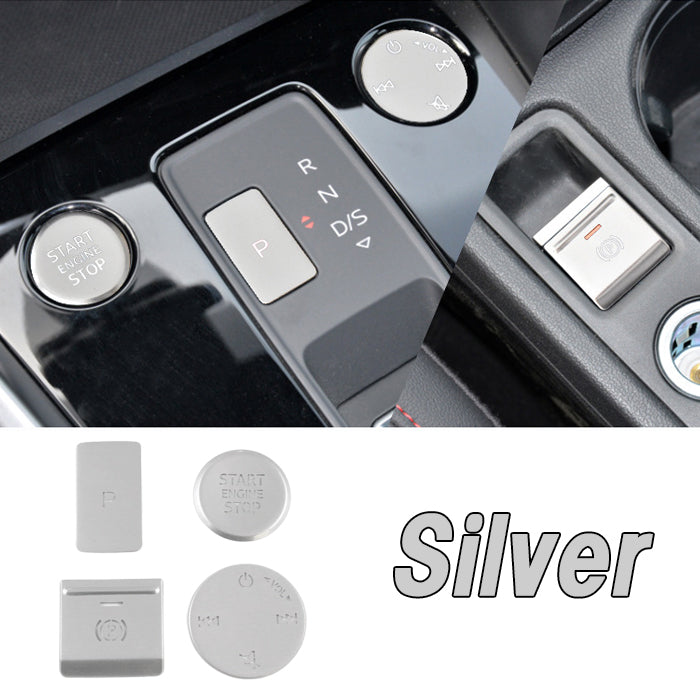 アウディ A3 GY 8Y スタートボタン オーディオボタン パーキングボタン カバー 4点セット アルミ製 AUDI 内装 スイッチ カバー ステッカー パネル アクセサリー カスタム パーツ カスタムパーツ