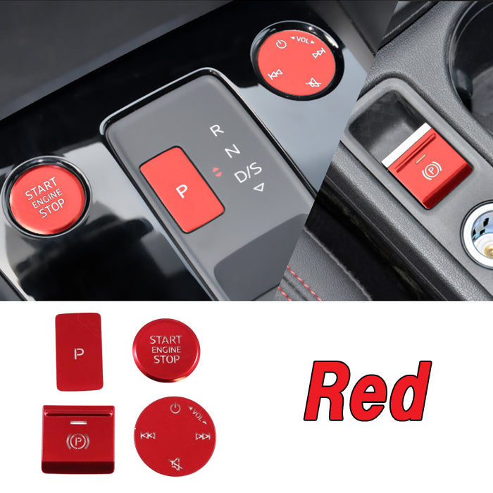 アウディ A3 GY 8Y スタートボタン オーディオボタン パーキングボタン カバー 4点セット アルミ製 AUDI 内装 スイッチ カバー ステッカー パネル アクセサリー カスタム パーツ カスタムパーツ