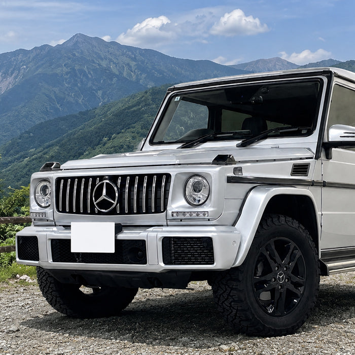 メルセデスベンツ Gクラス W463 1990-2018年式 パナメリカーナ グリル AMG風 GTルック フロントカメラ有り/無し兼用 ゲレンデ フロントグリル 交換 社外品 アクセサリー カスタム パーツ カスタムパーツ Mercedes Benz