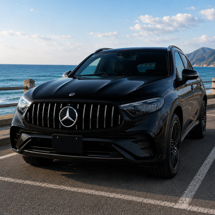 メルセデスベンツ GLC X254 C254 クーペ パナメリカーナ グリル AMG風 GLC43 GLC63 ルック フロントカメラ有り/無し兼用 フロントグリル 交換 社外品 アクセサリー カスタム パーツ カスタムパーツ Mercedes Benz