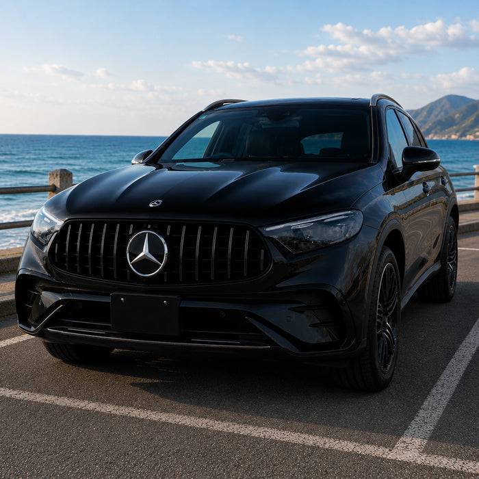 メルセデスベンツ GLC X254 C254 クーペ パナメリカーナ グリル AMG風 GLC43 GLC63 ルック フロントカメラ有り/無し兼用 フロントグリル 交換 社外品 アクセサリー カスタム パーツ カスタムパーツ Mercedes Benz