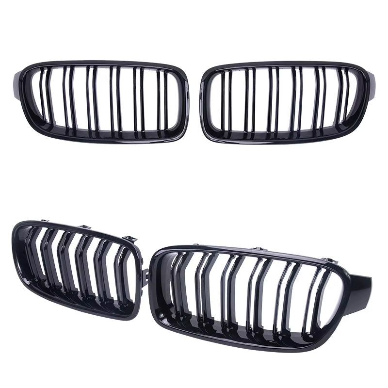 BMW 3シリーズ F30 F31 前期 後期 LCI フロントグリル ダブルフィン グロスブラック 艶有ブラック M3ルック キドニーグリル アクセサリー カスタム パーツ ドレスアップ カスタムパーツ 外装 エアロ グリル