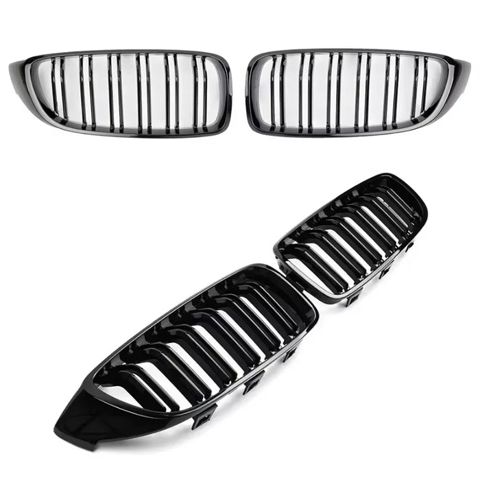 BMW 4シリーズ F32 F33 F36 M4 F82 M3 F80 前期 後期 LCI フロントグリル ダブルフィン グロスブラック 艶有ブラック クーペ グランクーペ カブリオレ M4ルック キドニーグリル アクセサリー カスタム パーツ ドレスアップ カスタムパーツ 外装 エアロ グリル