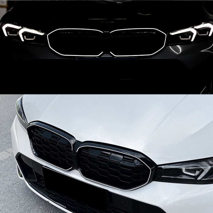 BMW 3シリーズ G20 G21 LCI 後期 LED フロントグリル M340iスタイル メッシュグリル 社外品 交換 エアロ 外装 アイコニックグロー キドニーグリル アクセサリー カスタム パーツ カスタムパーツ ドレスアップ