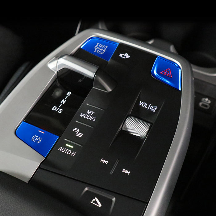 BMW アルミ製 エンジン スタートボタン Pボタン ハザードボタン カバー X1 U11 X2 U10 など スタート ストップ パーキング ハザード サイドブレーキ ボタン スイッチ カバー ステッカー アクセサリー カスタム パーツ カスタムパーツ 内装 ドレスアップ