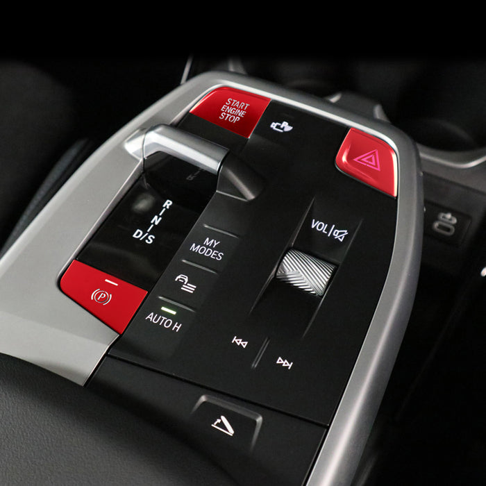 BMW アルミ製 エンジン スタートボタン Pボタン ハザードボタン カバー X1 U11 X2 U10 など スタート ストップ パーキング ハザード サイドブレーキ ボタン スイッチ カバー ステッカー アクセサリー カスタム パーツ カスタムパーツ 内装 ドレスアップ
