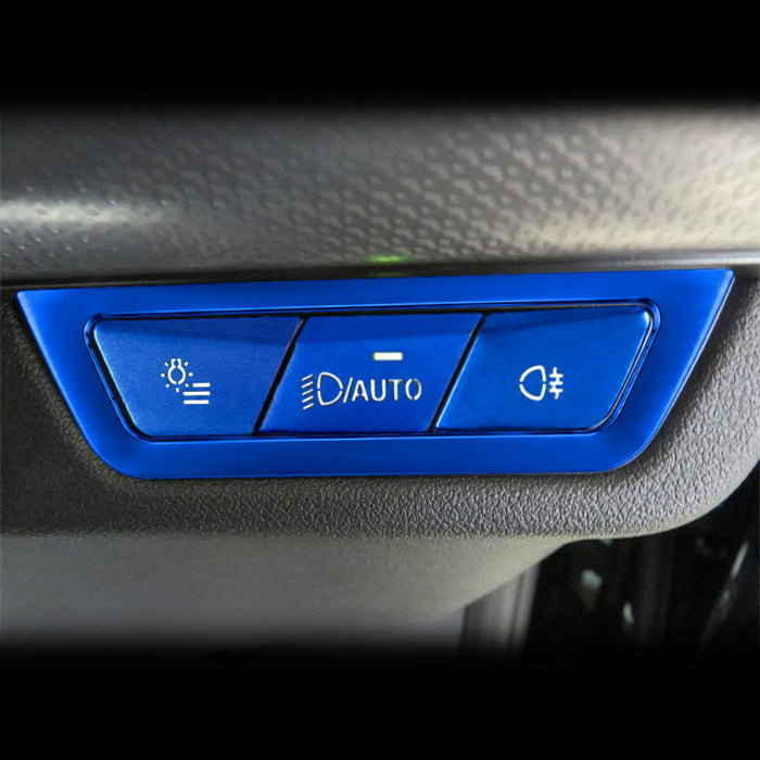 BMW アルミ製 ヘッドライト スイッチ ボタン カバー X1 U11 X2 U10 X5 G05 X6 G06 など フォグライト フォグランプ 光量調整 カバー ステッカー アクセサリー カスタム パーツ カスタムパーツ 内装 ドレスアップ
