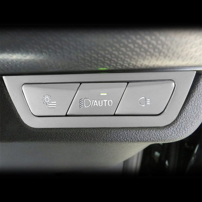 BMW アルミ製 ヘッドライト スイッチ ボタン カバー X1 U11 X2 U10 X5 G05 X6 G06 など フォグライト フォグランプ 光量調整 カバー ステッカー アクセサリー カスタム パーツ カスタムパーツ 内装 ドレスアップ