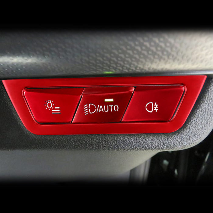 BMW アルミ製 ヘッドライト スイッチ ボタン カバー X1 U11 X2 U10 X5 G05 X6 G06 など フォグライト フォグランプ 光量調整 カバー ステッカー アクセサリー カスタム パーツ カスタムパーツ 内装 ドレスアップ