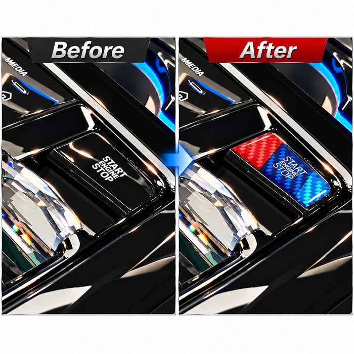 BMW 5シリーズ G60 G61 7シリーズ G70 X3 G45 M5 G90 G91 Mカラー カーボン エンジン スタート ストップ ボタン カバー START ENGINE STOP ボタン スイッチ ステッカー スタートボタン エンジンスタートストップ アクセサリー カスタム パーツ