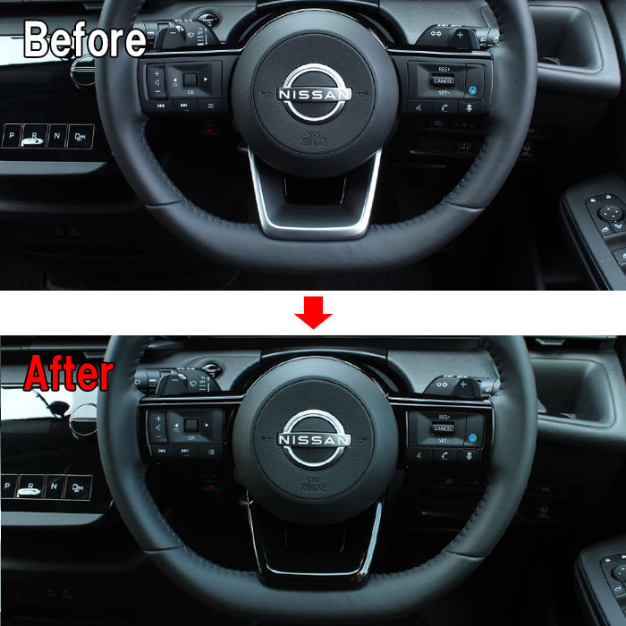 セレナ C28 ステアリング パネル カバー トリム ガーニッシュ 3点セット 1台分 ピアノブラック カーボン調 SERENA 新型 ステアリングスイッチ ボタン e-power 車用品 車内 アクセサリー カスタム パーツ 内装 外装 ドレスアップ