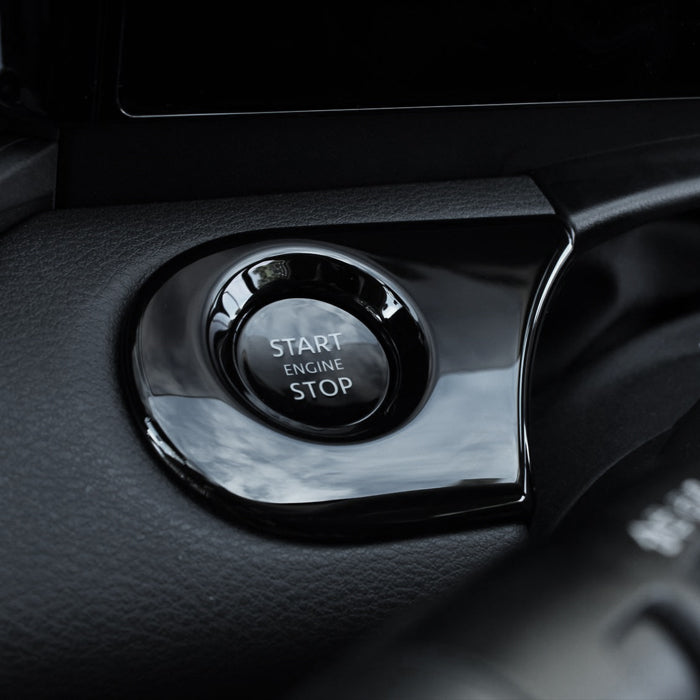 セレナ C28 エンジン スタートボタン パネル カバー サテンシルバー ピアノブラック トリム ガーニッシュ エンジン スタート ストップ ボタン SERENA 新型 e-power 車用品 車内 アクセサリー カスタム パーツ 内装 外装 ドレスアップ