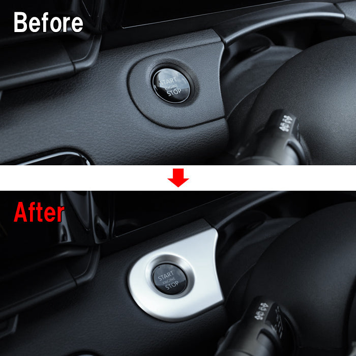 セレナ C28 エンジン スタートボタン パネル カバー サテンシルバー ピアノブラック トリム ガーニッシュ エンジン スタート ストップ ボタン SERENA 新型 e-power 車用品 車内 アクセサリー カスタム パーツ 内装 外装 ドレスアップ