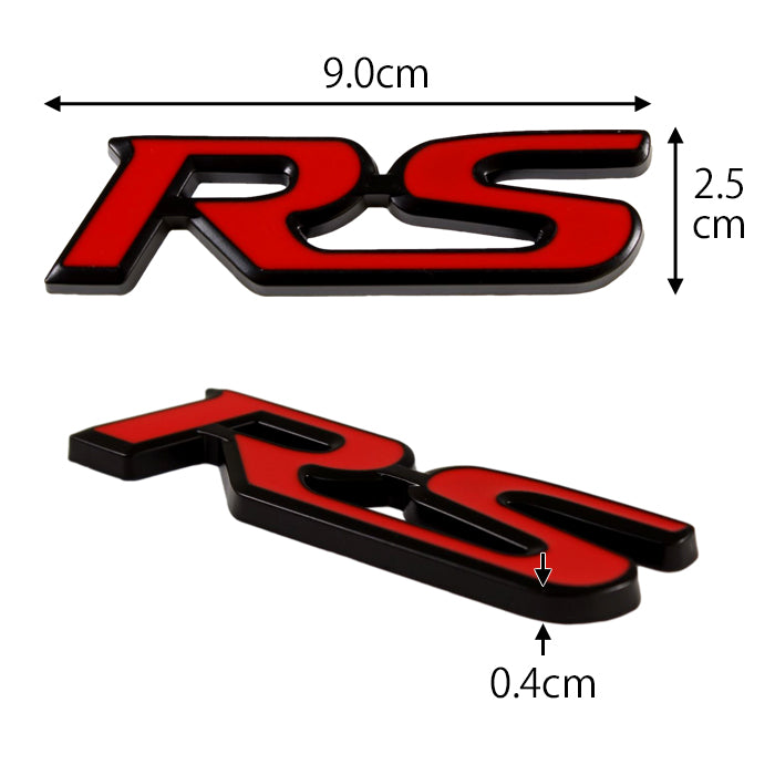 RS エンブレム 汎用 亜鉛合金製 車 ステッカー シール 3Dメタル アクセサリー カスタム パーツ カスタムパーツ ドレスアップ 外装