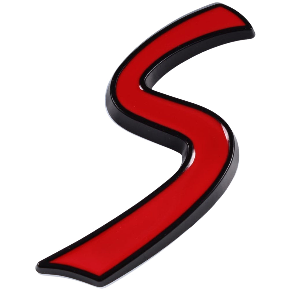 BMW MINI ミニ ミニクーパー などに最適 S ロゴ エンブレム 金属製 クーパーS Cooper S ステッカー シール リア サイド フロント アクセサリー カスタム パーツ