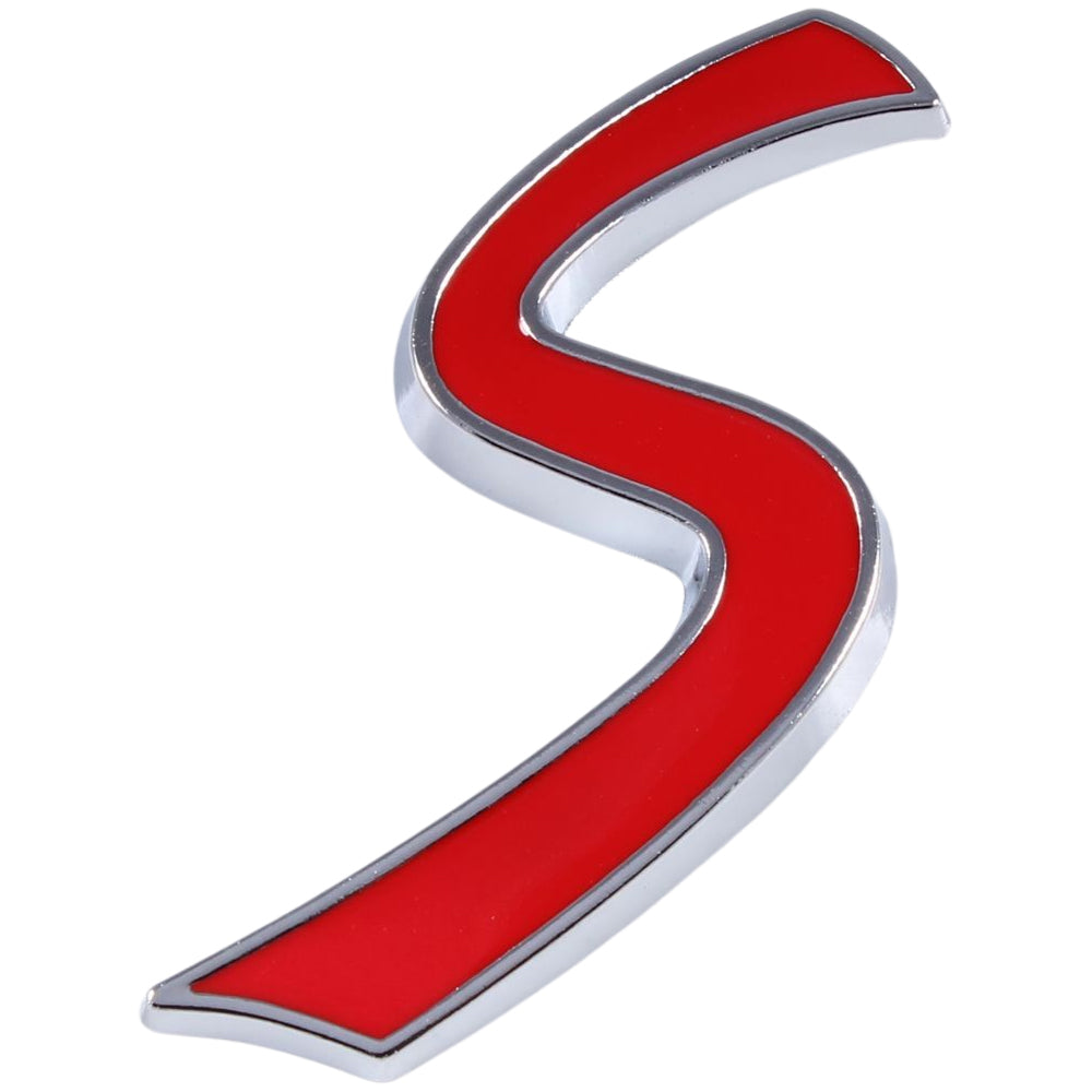 BMW MINI ミニ ミニクーパー などに最適 S ロゴ エンブレム 金属製 クーパーS Cooper S ステッカー シール リア サイド フロント アクセサリー カスタム パーツ