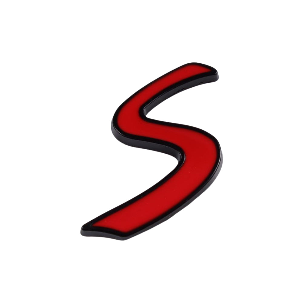BMW MINI ミニ ミニクーパー などに最適 S ロゴ エンブレム 金属製 クーパーS Cooper S ステッカー シール リア サイド フロント アクセサリー カスタム パーツ