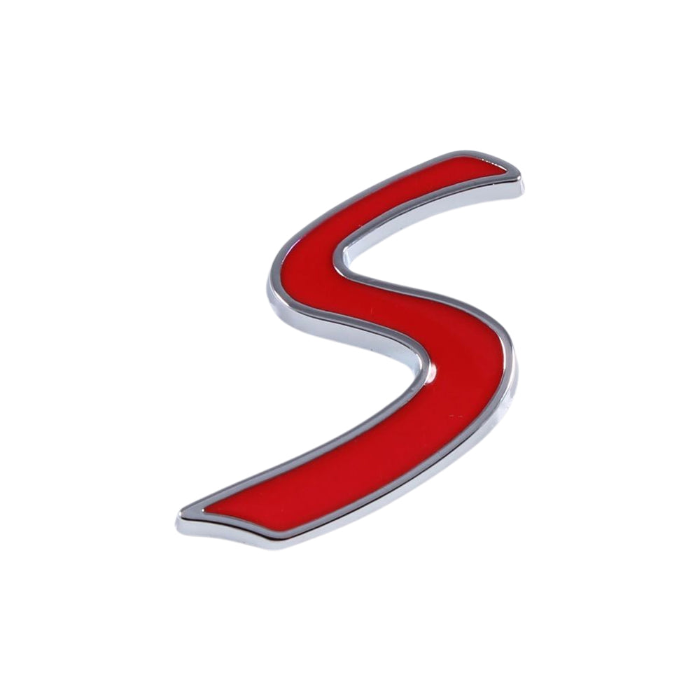 BMW MINI ミニ ミニクーパー などに最適 S ロゴ エンブレム 金属製 クーパーS Cooper S ステッカー シール リア サイド フロント アクセサリー カスタム パーツ