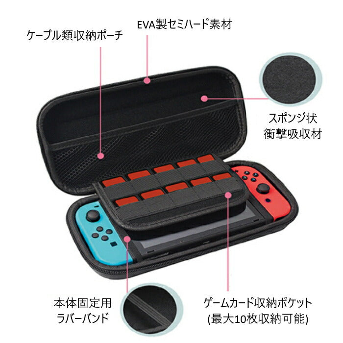 Nintendo Switch ケース ニンテンドー 任天堂 スイッチ キャリーケース 収納 EVA製 ニンテンドウ スウィッチ 専用ケース キャリングケース ゲームカード収納 かわいい おしゃれ