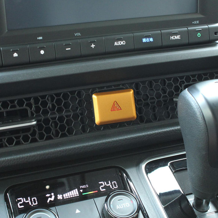 ホンダ アルミ製 ハザード ランプ ボタン カバー ステップワゴン アコード シビック プレリュード CR-V ZR-V などに ハザードランプ ライト スイッチ アクセサリー カスタム パーツ カスタムパーツ 内装 ドレスアップ