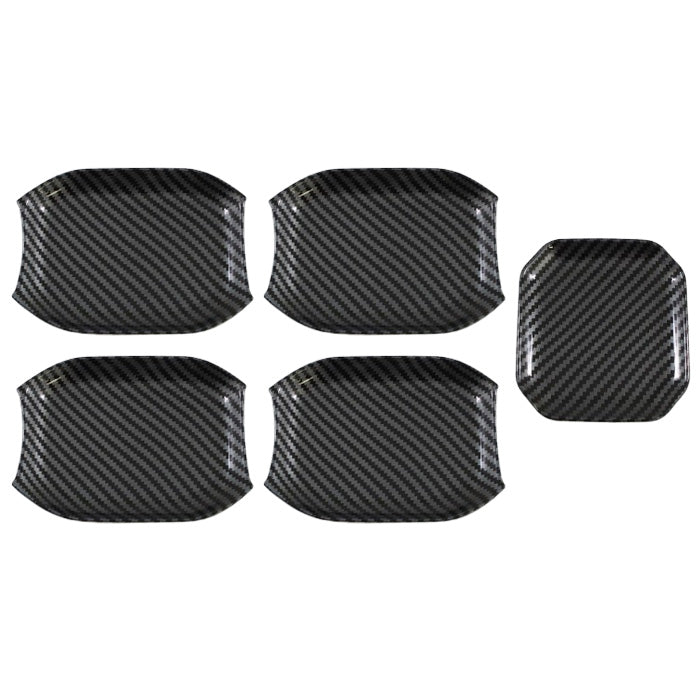 Jeep ラングラー JL ドアハンドル プロテクター 5点セット ピアノブラック カーボン調 ガード プロテクション 外装 内装 アクセサリー カスタム パーツ ドアノブ 傷 キズ防止 車 ドレスアップ 貼るだけ ひっかき傷 ドア ハンドル 保護