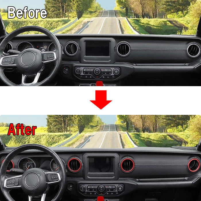 Jeep ラングラー JL フロント エアコン リング 4点セット レッド ブルー カーボン調 外装 内装 社外 アクセサリー カスタム パーツ カスタムパーツ ショップ エアコン 吹き出し口 送風口 エアコンリング